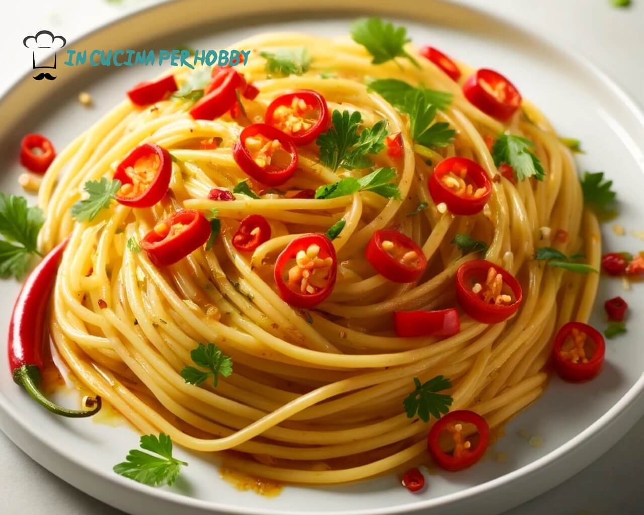 spaghetti aglio olio e peperoncino fresco