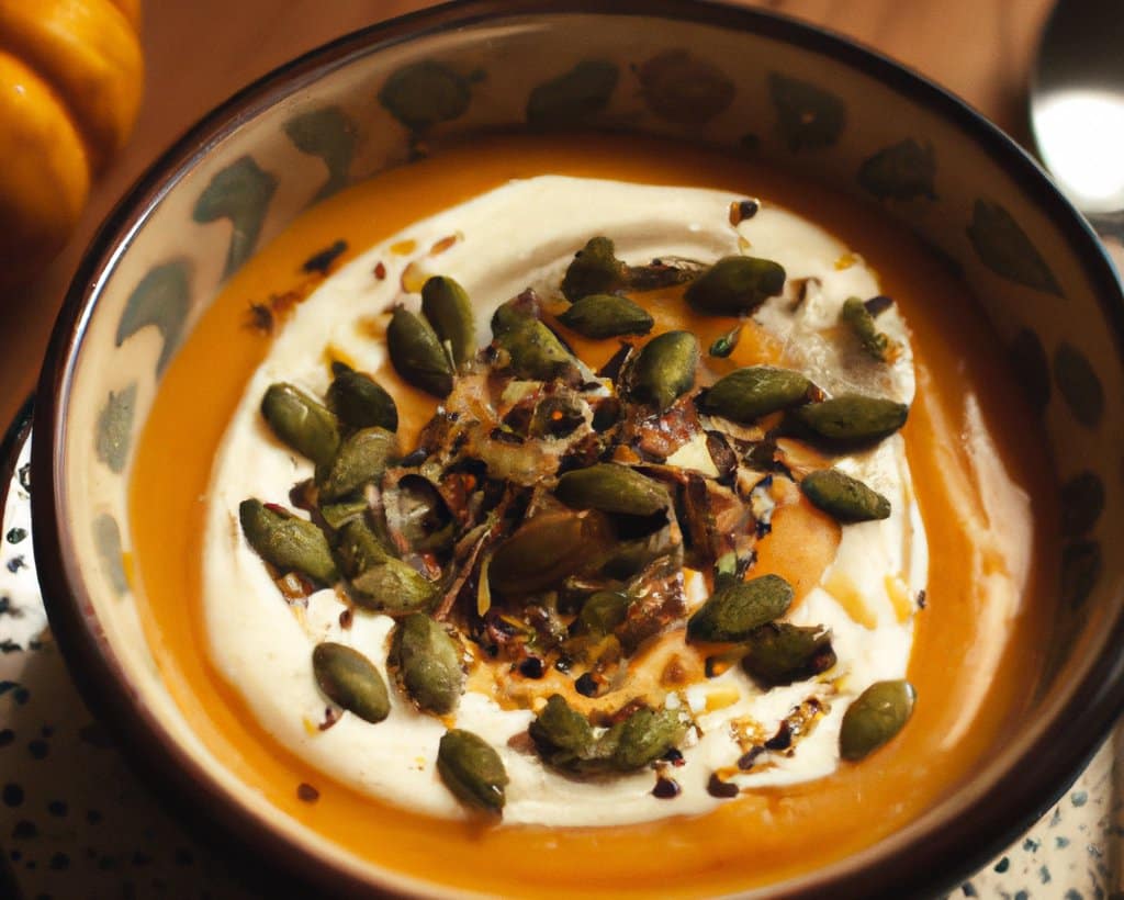 vellutata di zucca e caprino