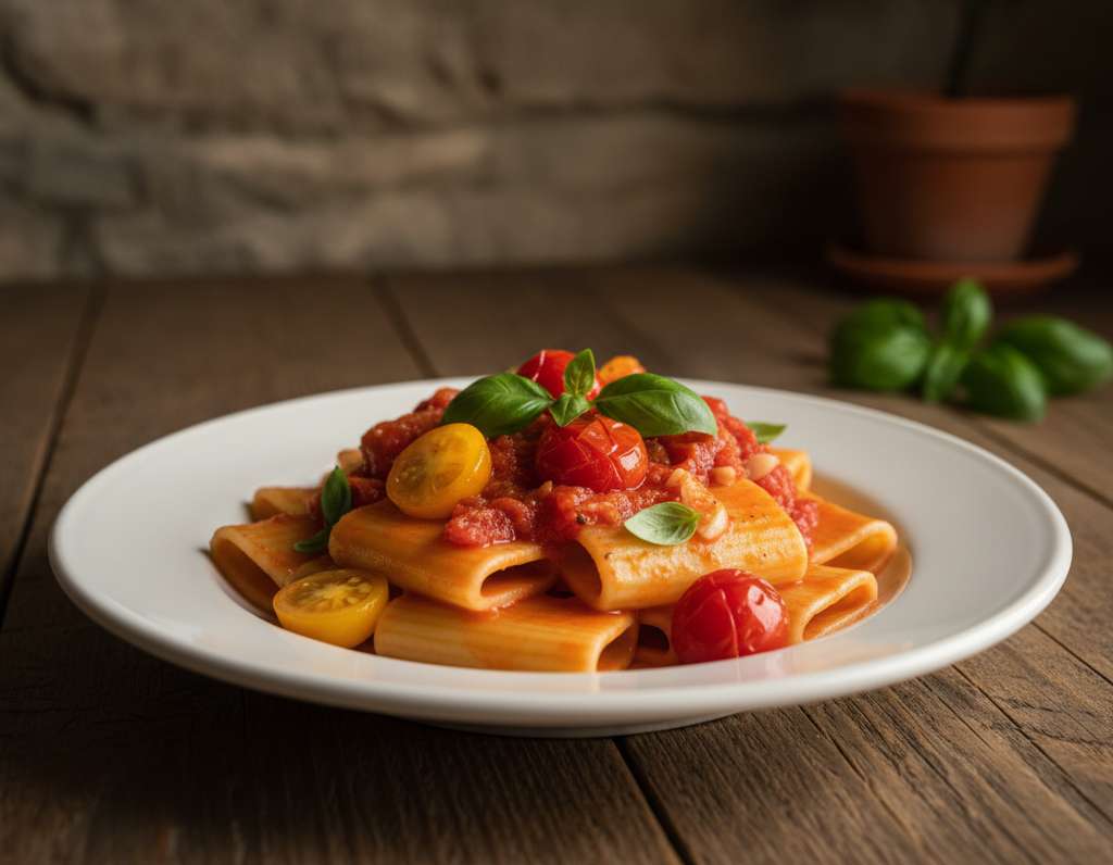paccheri ai 3 pomodori