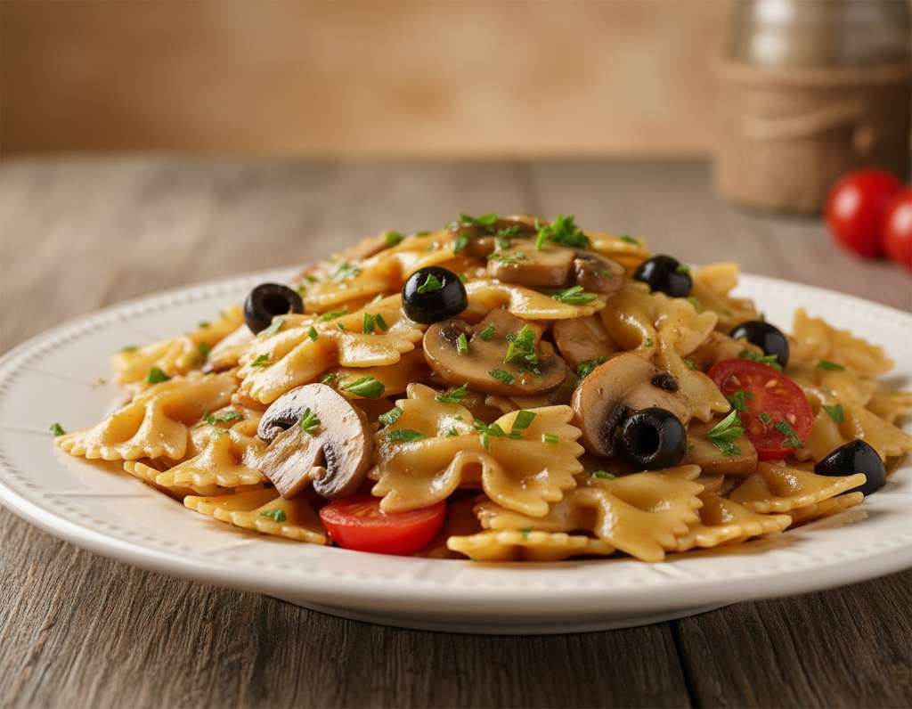 pasta funghi olive rustica