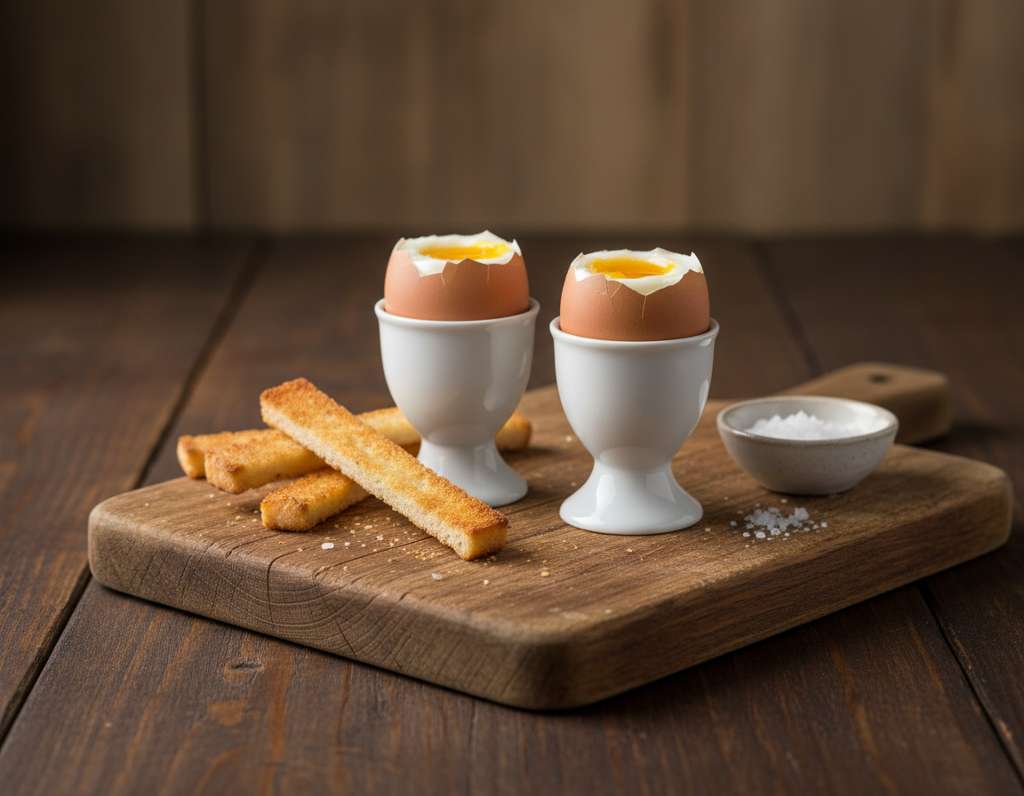 uova alla coque su legno