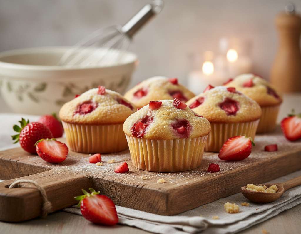 cupcake fragole rustico