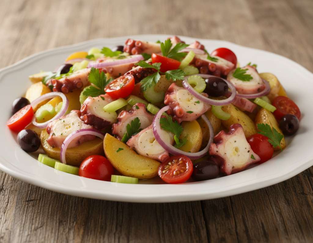 polpo catalana tavolo rustico