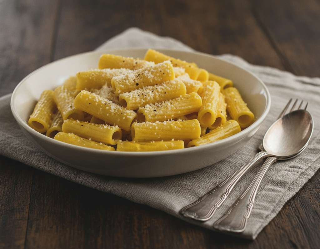rigatoni zafferano cremosi rustico