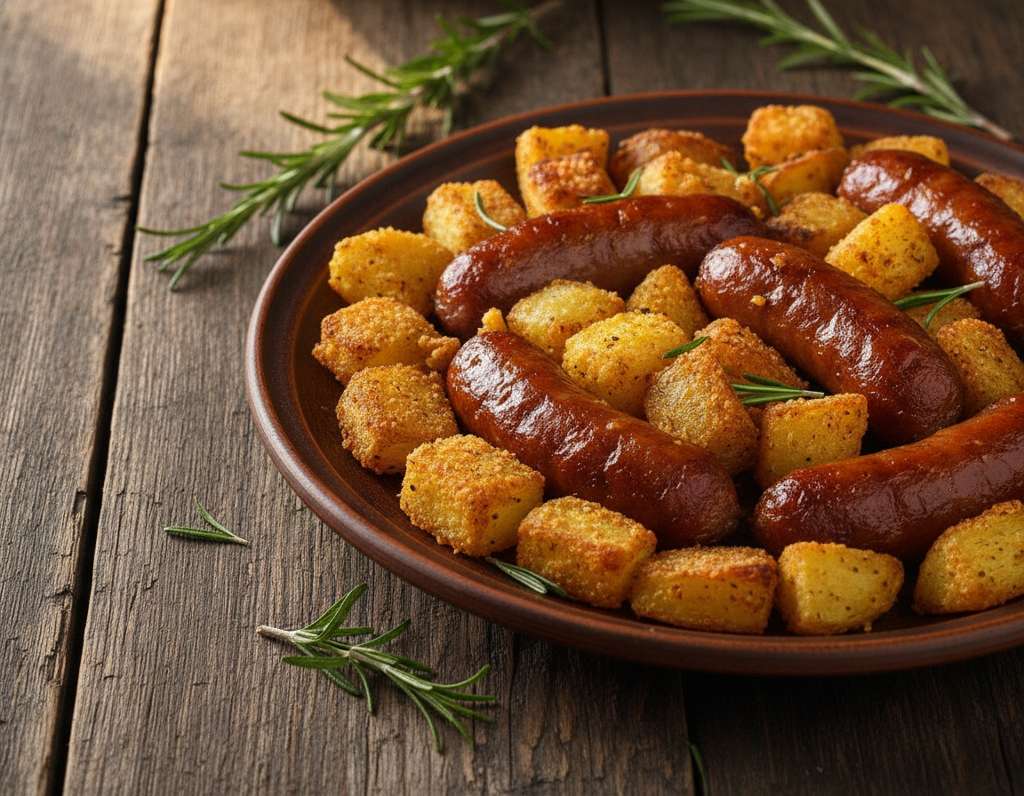 salsiccia patate croccanti friggitrice