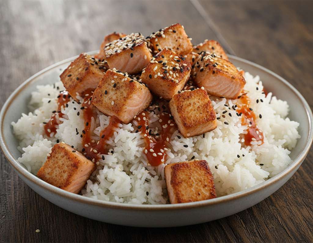 salmone riso sesamo spicy